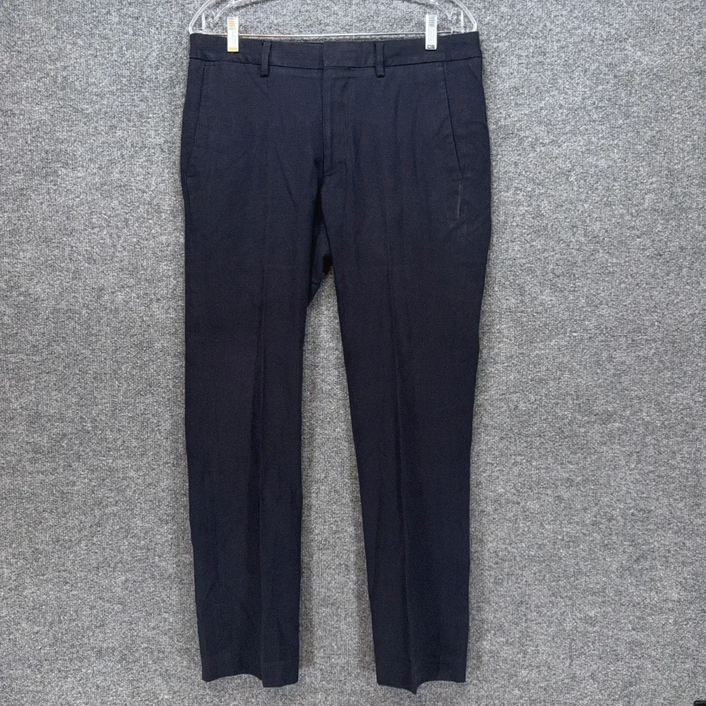 Bonobos Pants Men 31x28 Blue Slim Straight Hopsack Cotton Trousers Chinos